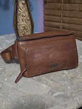 Spikes & Sparrow Brown Genuine Leather Belt bag
